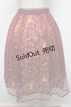 画像2: 【SALE】axes femme POETIQUE / ディズニーアラジン/スカート  ワイン S-25-02-17-1038-AX-SK-AS-ZT195