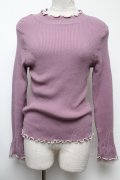 axes femme / 袖レースメローニットプルオーバー M パープル S-25-02-17-013-AX-TO-SZ-ZT321