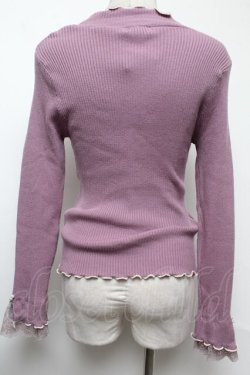 画像2: axes femme / 袖レースメローニットプルオーバー M パープル S-25-02-17-013-AX-TO-SZ-ZT321