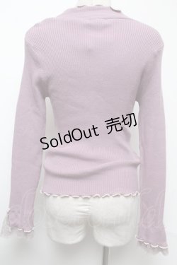 画像2: axes femme / 袖レースメローニットプルオーバー M パープル S-25-02-17-013-AX-TO-SZ-ZT321