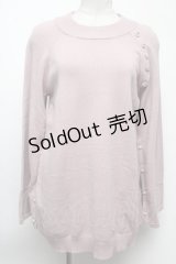 axes femme / アソート釦付スリット袖ニット  ピンク S-25-02-17-014-AX-TO-SZ-ZT194