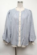 axes femme / バイカラーコールブラウス F サックス S-25-02-17-019-AX-BL-SZ-ZS