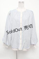 axes femme / バイカラーコールブラウス F サックス S-25-02-17-019-AX-BL-SZ-ZS