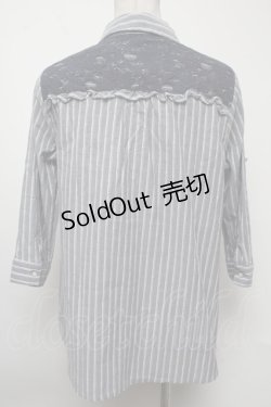 画像2: axes femme / ストライプブラウス  ブルー S-25-02-17-026-AX-BL-AS-ZT173