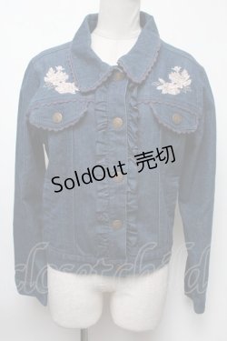 画像1: axes femme / 花刺繍デニムジャケット  青 S-25-02-17-028-AX-JA-AS-ZS