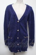 axes femme / TOPアルパカ混カーディガン  ブルー S-25-02-17-029-AX-TO-AS-ZT306