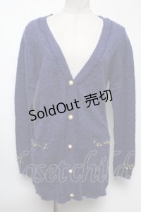 axes femme / TOPアルパカ混カーディガン  ブルー S-25-02-17-029-AX-TO-AS-ZT306