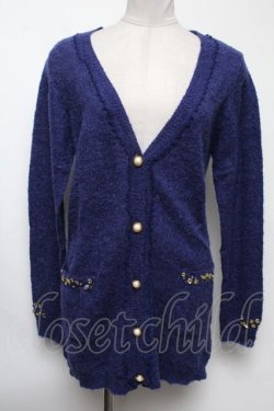 画像1: axes femme / TOPアルパカ混カーディガン  ブルー S-25-02-17-029-AX-TO-AS-ZT306