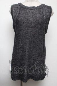 axes femme / プチハイネックニットベスト  グレー S-25-02-17-040-AX-TO-AS-ZT344