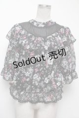 axes femme / ヨーク切替花柄プルオーバー  黒 S-25-02-17-041-AX-TO-AS-ZS