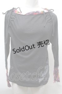 gouk / 和柄カットソー  黒 S-25-02-17-048-GO-TO-HR-ZS