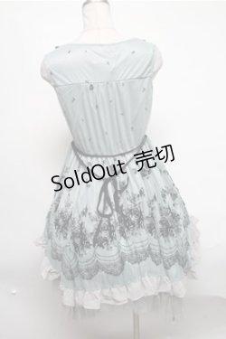 画像2: axes femme / チュールフロッキー切替ワンピース  サックス S-25-02-19-058-AX-OP-HR-ZS