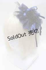 Moi-meme-Moitie / 逆十字綿レースカチューシャ  黒ｘ青 S-25-02-21-009-MO-AC-AS-ZS