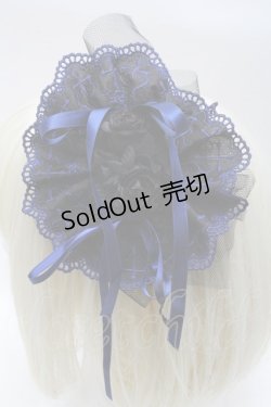 画像2: Moi-meme-Moitie / 逆十字綿レースカチューシャ  黒ｘ青 S-25-02-21-009-MO-AC-AS-ZS