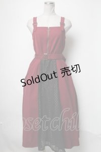 axes femme / バイカラーレースジャンスカ  ワイン S-25-02-21-073-AX-OP-AS-ZS