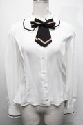 Innocent World White / リボンタイ付きブラウス  白 S-25-02-21-022-IW-BL-AS-ZS