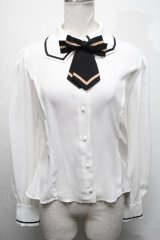 Innocent World White / リボンタイ付きブラウス  白 S-25-02-21-022-IW-BL-AS-ZS