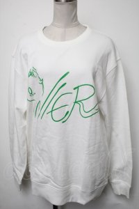 NieR Clothing / プリントトレーナー  白 S-25-02-21-026-PU-TO-HR-ZY