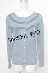 Jane Marple / ベロアリボンカーディガン  ブルー S-25-02-21-036-JM-TO-HR-ZT0313S