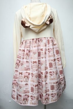 画像2: To Alice / チョコＸクッキー切り替えワンピース  オフＸピンク S-25-02-25-043-LO-OP-AS-ZT252