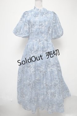 画像1: axes femme / オーガンジーフラワーワンピース  ブルー S-25-02-25-048-AX-OP-AS-ZI