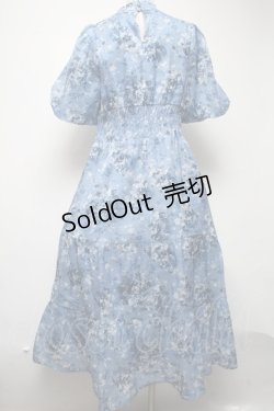 画像2: axes femme / オーガンジーフラワーワンピース  ブルー S-25-02-25-048-AX-OP-AS-ZI