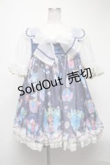 Triple fortune /キャラメルリボンゆうコラボワンピース  青 S-25-02-25-051-EL-OP-AS-ZS