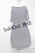 axes femme / 肩開きデザイン楊柳ワンピース  ネイビー S-25-02-25-056-AX-OP-HR-ZS