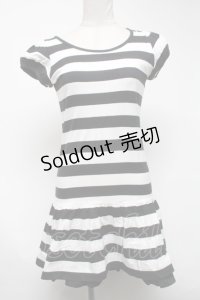 MILK / ボーダーカットワンピース  黒ｘ白 S-25-02-25-058-ML-OP-AS-ZS