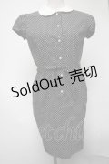 MILK / 丸襟ドットワンピース  黒ｘ白 S-25-02-25-059-ML-OP-AS-ZS