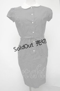 画像1: MILK / 丸襟ドットワンピース  黒ｘ白 S-25-02-25-059-ML-OP-AS-ZS