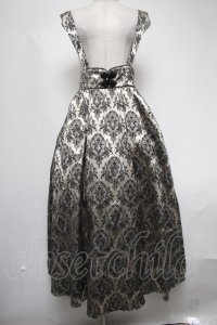 Amavel / Oriental Arabesqueロングスカート  黒ｘゴールド S-25-02-25-072-CA-SK-HR-ZS