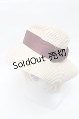 axes femme / 遮光生地リボンハット  ベージュ S-25-02-25-010-AX-BL-HR-ZS