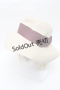 axes femme / 遮光生地リボンハット  ベージュ S-25-02-25-010-AX-BL-HR-ZS