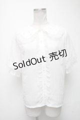 axes femme kawaii / ドットチュール半袖ブラウス  白 S-25-02-25-022-AX-BL-AS-ZS
