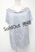 axes femme / レースラインマリンブラウス  サックス S-25-02-25-028-AX-BL-HR-ZS