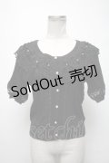 axes femme / シフォンお花レースカーディガン  黒 S-25-02-25-034-AX-TO-HR-ZS