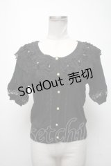axes femme / シフォンお花レースカーディガン  黒 S-25-02-25-034-AX-TO-HR-ZS