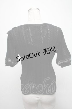 画像2: axes femme / シフォンお花レースカーディガン  黒 S-25-02-25-034-AX-TO-HR-ZS