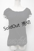 Jane Marple / レース半袖カットソー  黒 S-25-02-25-037-JM-TO-HR-ZS