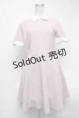 axes femme POETIQUE / フラワーレース襟ワンピース  ピンク S-25-02-27-062-AX-OP-AS-ZS