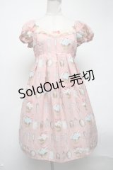 Emily Temple cute / カップケーキ&カトラリーワンピース  ピンク S-25-02-27-067-ET-OP-HR-ZS