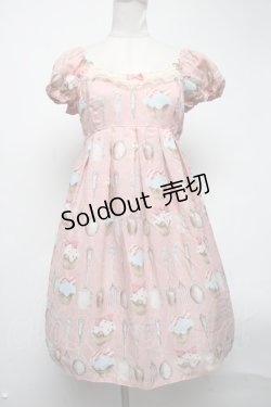 画像1: Emily Temple cute / カップケーキ&カトラリーワンピース  ピンク S-25-02-27-067-ET-OP-HR-ZS