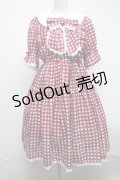 axes femme kawaii / ギンガムチェック柄ワンピース  赤 S-25-02-27-071-AX-OP-HR-ZS