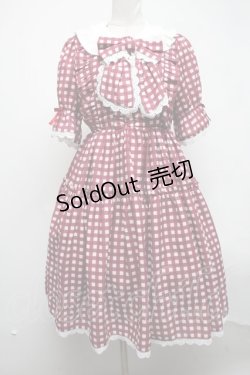 画像1: axes femme kawaii / ギンガムチェック柄ワンピース  赤 S-25-02-27-071-AX-OP-HR-ZS