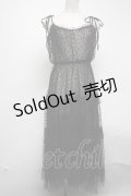 axes femme / ハートチュールティアードワンピース  黒 S-25-02-27-074-AX-OP-HR-ZS