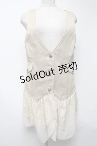 axes femme / 裾レースベスト  カーキ S-25-02-27-028-AX-TO-AS-ZS