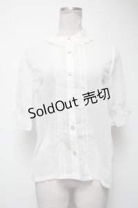 axes femme / カメオ×ジャボブローチ付ブラウス  白 S-25-02-27-033-AX-BL-HR-ZS