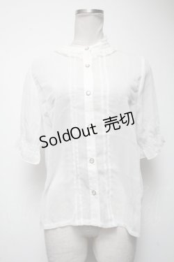 画像1: axes femme / カメオ×ジャボブローチ付ブラウス  白 S-25-02-27-033-AX-BL-HR-ZS