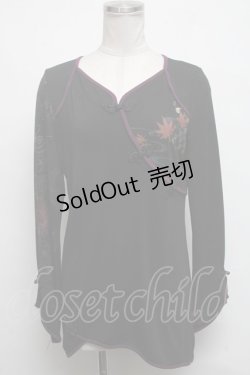 画像1: Ozz oneste / チャイナデザインプルオーバー  黒 S-25-03-01-053-OO-TO-HR-ZS